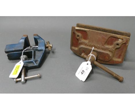 Parkinson no42 woodworking vice and 2" jawed bench vice.
