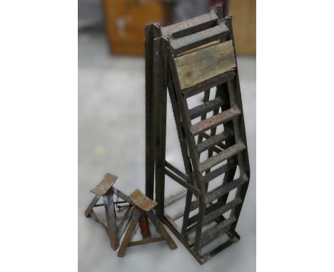 Pair of car ramps and pair of axle stands. 