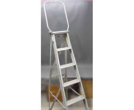 Set of BCM Lyte 6 tread metal step ladders. 