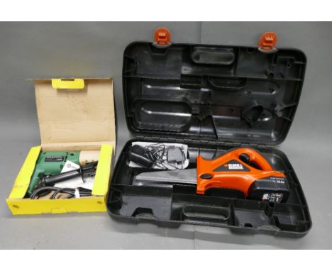 Black &amp; Decker Scorpion cordless saw and Hitachi FV 12VB impact drill. 