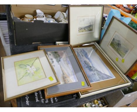 Pictures and prints, Heaton Cooper print of Rydal Water etc