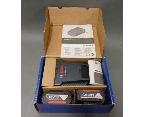 Bosch Professional twin 18v battery and charger boxed set. 
