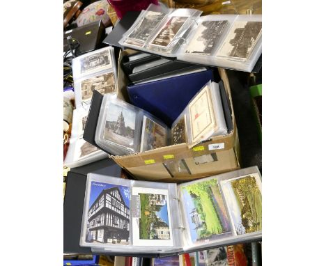 Postcard albums and contents including First World War silks , Border Regiment etc