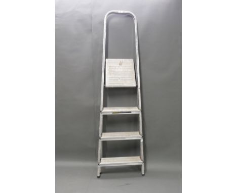 Set of small Youngman aluminium step ladders. 