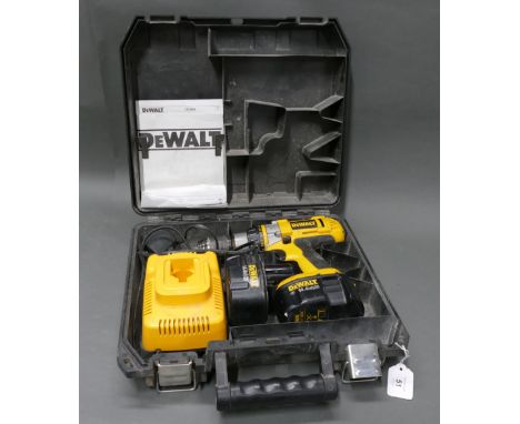 Dewalt DC984 cordless drill with charger and 2 14.4v batteries. 