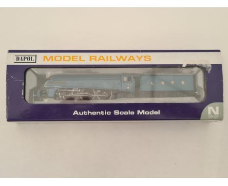 A boxed Dapol N gauge A4 Locomotive 'Andrew K McCosh' in LNER blue livery 