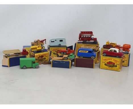 Ten boxed Lesney Matchbox Vehicles including No.8, No.10, No.15, No.16, No.18, No.22, No.25, No.26,  No.27 (all boxes A/F), t