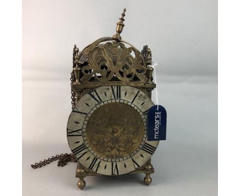 LANTERN CLOCK OF 17TH CENTURY DESIGN, 32cm high