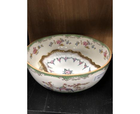 COPELAND SPODE BOWL, decorated with bords and trees, 10cm high, 24cm diameter, along with other decorative ceramics