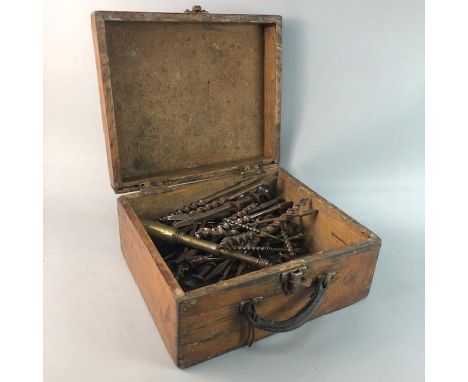LOT OF VINTAGE WOODWORKING AND OTHER TOOLS. including block planes, brass mounted plane, drill bits, hand drill and hammers