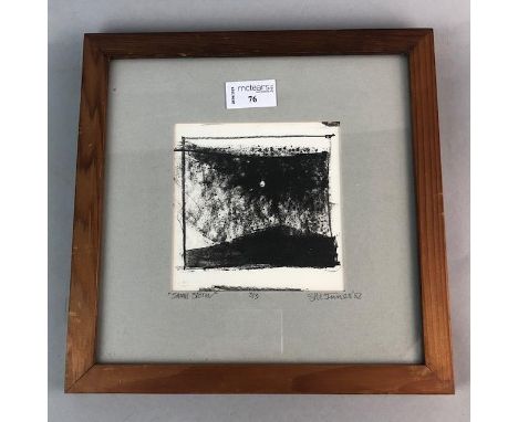 S M INNES, SMALL STORM lithograph, signed, dated, titled and number 3/3 on the mount 12cm x 12cm Mounted, framed and under gl