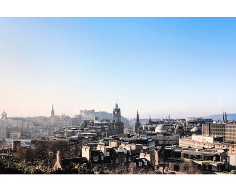 PANORAMIC VIEW OVER EDINBURGH giclee print on canvas 102cm x 153cm Unframed