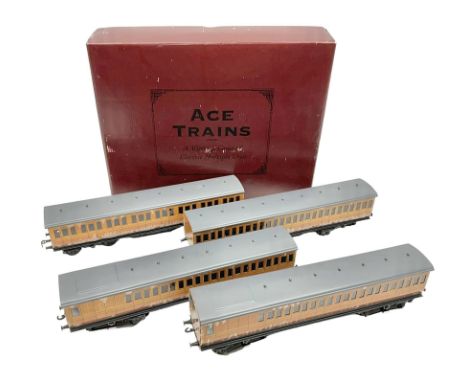 Ace Trains '0' gauge - EMU/MET four-car electric multiple unit with teak finish; boxed with instructionsCondition Report: Loo