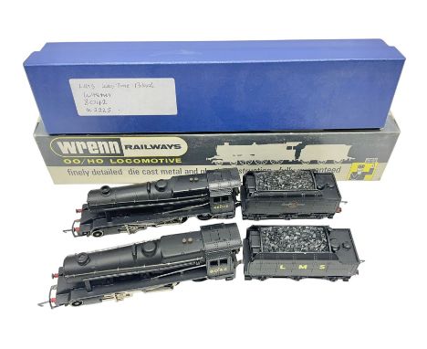 Wrenn '00' gauge - two Class 8F 2-8-0 locomotives - No.48073 in BR Plain Black; boxed; and No.8042 in LMS Plain Black; with u