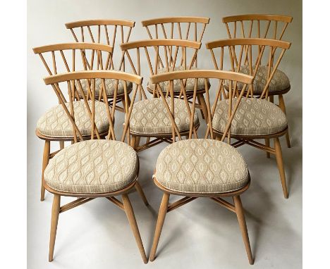 ERCOL SHALSTONE DINING CHAIRS, 80cm H, a set of eight. (8) 