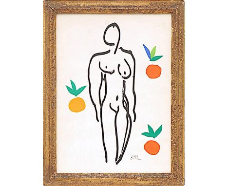 HENRI MATISSE 'Nu aux Oranges', original lithograph from the 1954 edition after Matisse's cut-outs, 36cm x 26cm, framed and g