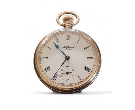 A J W Benson 9ct gold open faced pocket watch awarded and engraved to rear 'Thos. Evans by the Sun Life of Canada, Member 5 Y