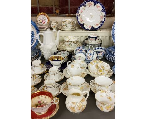 Tea Ware - an Aynsley teacup and saucer;&nbsp; Aynsley coffee service;&nbsp; Shelley celery coffee service, in the white;&nbs