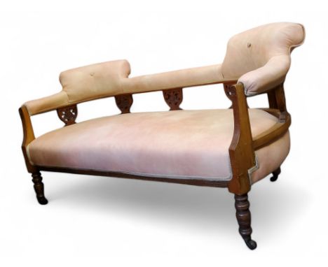 A Victorian walnut salon sofa, 152cm wide,&nbsp; c.1870 