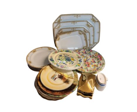 Ceramics - a pair of Royal Worcester Old Fruit bowl plates;&nbsp; an Abbeydale plate;&nbsp; Barvanian plates;&nbsp; etc 