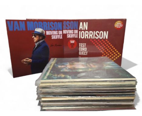 Van Morrison vinyl Lps - a signed Moving on Skiffle album card; a sealed Moving on Skiffle Limited Edtion Red Vinyl; a sealed