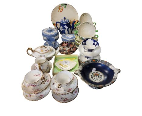 Ceramics - Wedgwood Blue Jasper coffee cup and saucer;&nbsp; trinket pots;&nbsp; Royal Doulton Chromer soup bowls and stands;