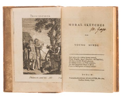 [?Johnson (Richard, editor)] Moral Sketches for Young Minds, only Dublin edition, engraved frontispiece and 2 plates, Marcus 