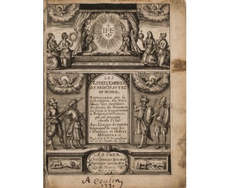 [Daniel (Gabriel)], Voiage du Monde de Descartes, first edition, early ink library inscription to title as well as later ink 