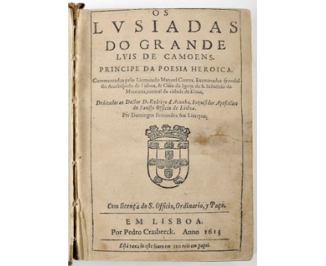 CAMÕES, Luís de.- OS | LVSIADAS | DO GRANDE | LVIS DE CAMOENS. | PRINCIPE DA POESIA HEROICA. | Commentados pelo Licenciado Ma