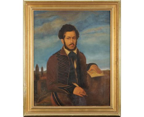 EDUARDO DE MOURA - SÉC. XIX/XX, Portrait of João Baptista da Silva Leitão de Almeida Garrett (1799-1854), 1st Viscount of Alm