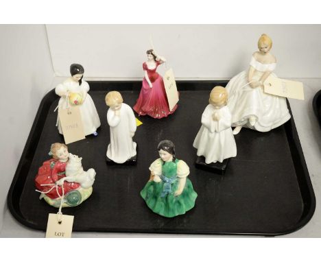A selection of Royal Doulton ceramic figures, including: 'Home Again' HN2167; 'Darling' HN1985; 'Francine' HN2422; 'Mandy' HN