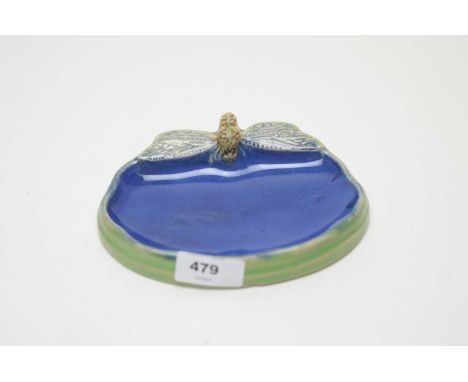 A Royal Doulton Pottery dragonfly ceramic soap dish, designed especially for 'Wrights Coal Tar Soap', impressed marks to unde