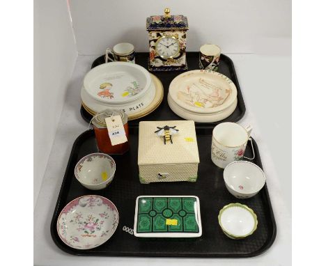 A selection of decorative ceramics, including: a Royal Copenhagen crackle ware tea caddy with cover, 12cms high; a Chinese Fa
