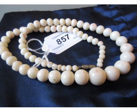 Similar smaller Angel Skin coral bead necklace