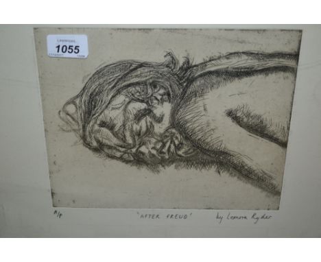 Leonora Ryder, artist proof etching ' After Freud ', together with four other signed etchings