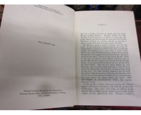 George Orwell ' 1984 ', First Edition, 1949 in a green cloth binding (fading to spine, dust jacket lacking)