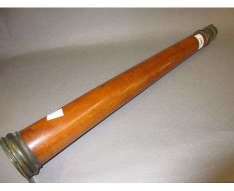 19th Century mahogany and gilt brass single draw telescope (for restoration)