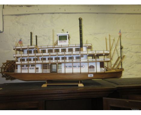 Large wooden scale model of the paddle steamer, ' Matthew Spress '