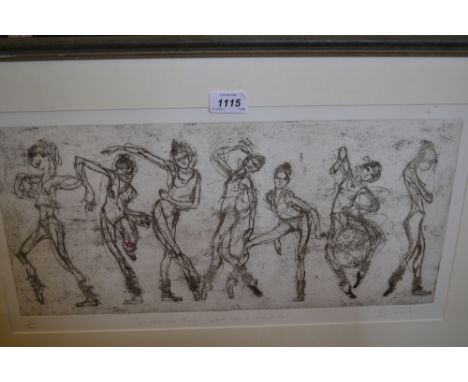 B. Talbot, artist signed Limited Edition etching ' I can do that - I just don't want to ', 9ins x 19ins, framed