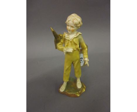 Royal Worcester figure of a young boy, inscribed to the base ' The Parakeet ' modelled by F.G. Doughty