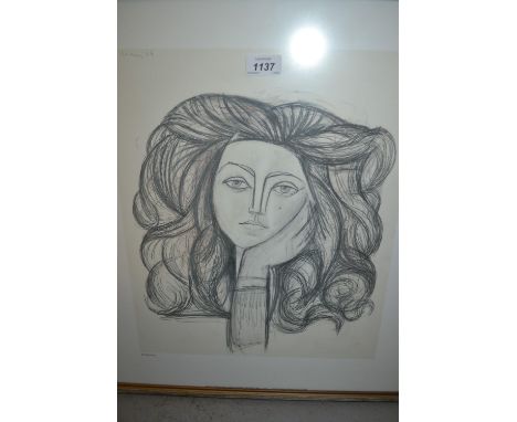 Limited Edition Giclee Gallery print, authorised by the Picasso Estate, portrait of Silvette, 1954, signed by the publisher t