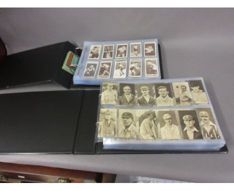 Two albums of various cigarette cards including R. and J. Hill, famous cricketers, turf cards, Faulkner cards and Churchman e