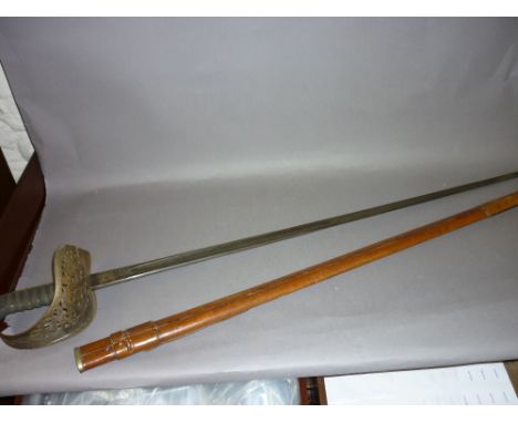 King George V military officer's dress sword with leather scabbard