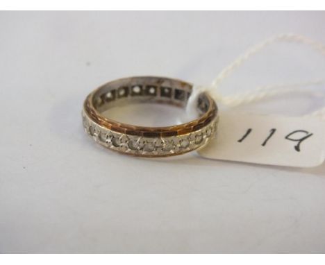 9ct stone set eternity ring approx size O     