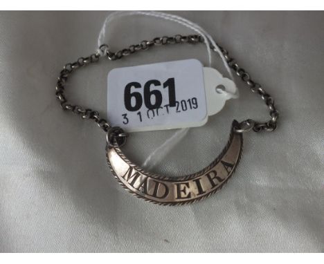 Crescent shaped Madeira ticket, apparently unmarked   