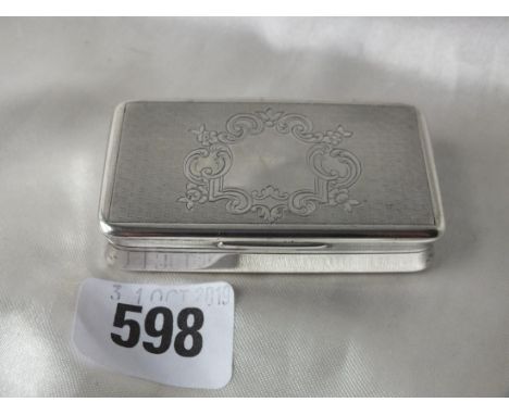 Austro-Hungarian snuff box, vacant cartouche, 2.5” wide 60g.  