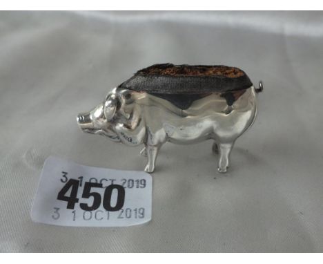 Pin cushion in the form of a pig, standing four square, B’ham  