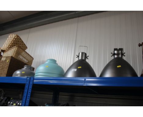 A quantity of metal light shades 