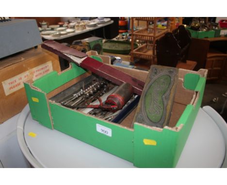 A box of various hand tools etc.