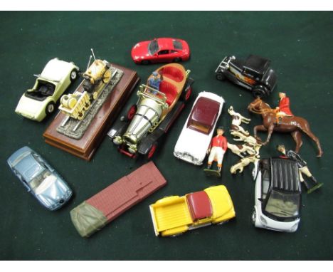 Modern Corgi die-cast Chitty Chitty Bang Bang, a Lilliput Lane mounted model of 'The Rocket', and a qty. of other die-cast to